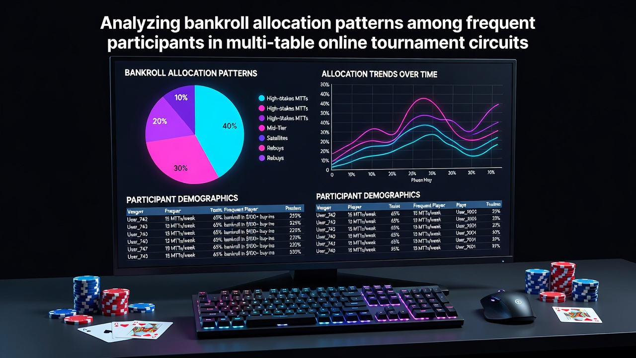 Visual breakdown of bankroll allocation trends across multi-table online poker circuits