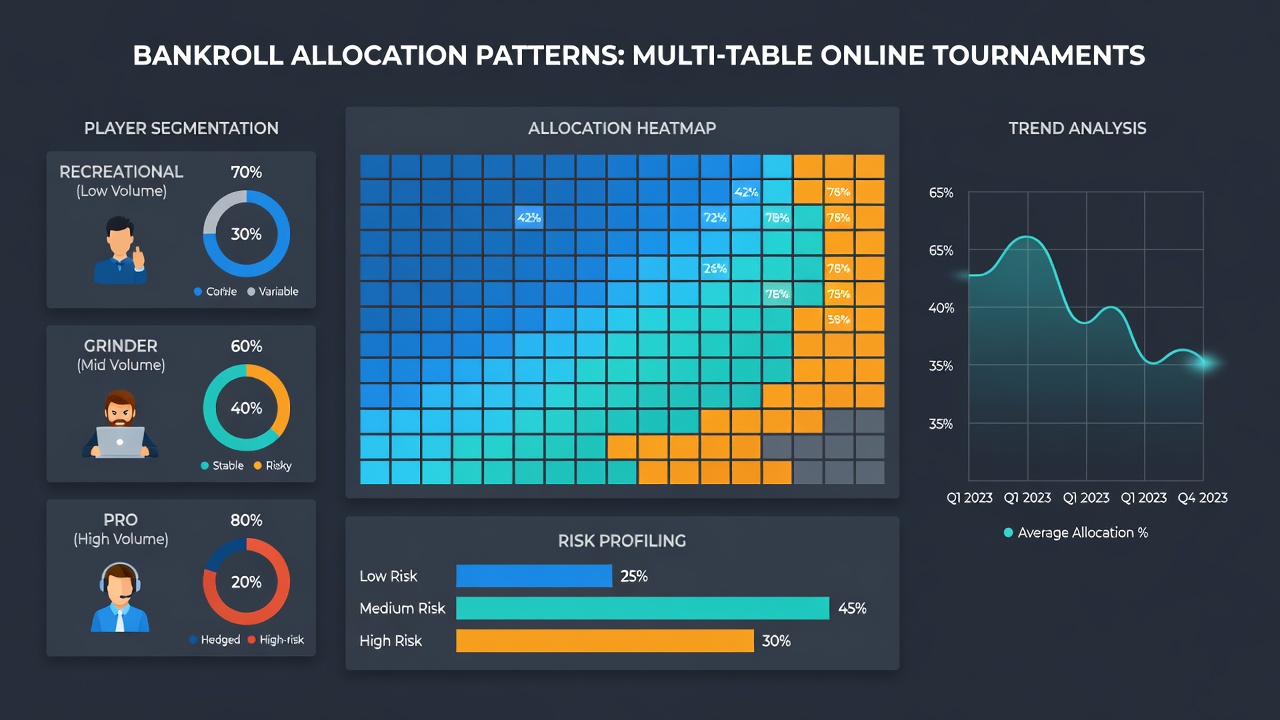 Chart illustrating bankroll segmentation among frequent multi-table tournament players