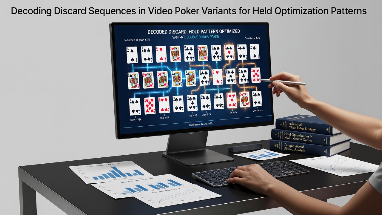 Video poker screen displaying discard and hold options in a popular casino variant