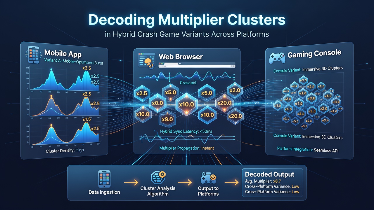 Chart displaying statistical distribution of multiplier clusters recorded from hybrid crash sessions on various platforms