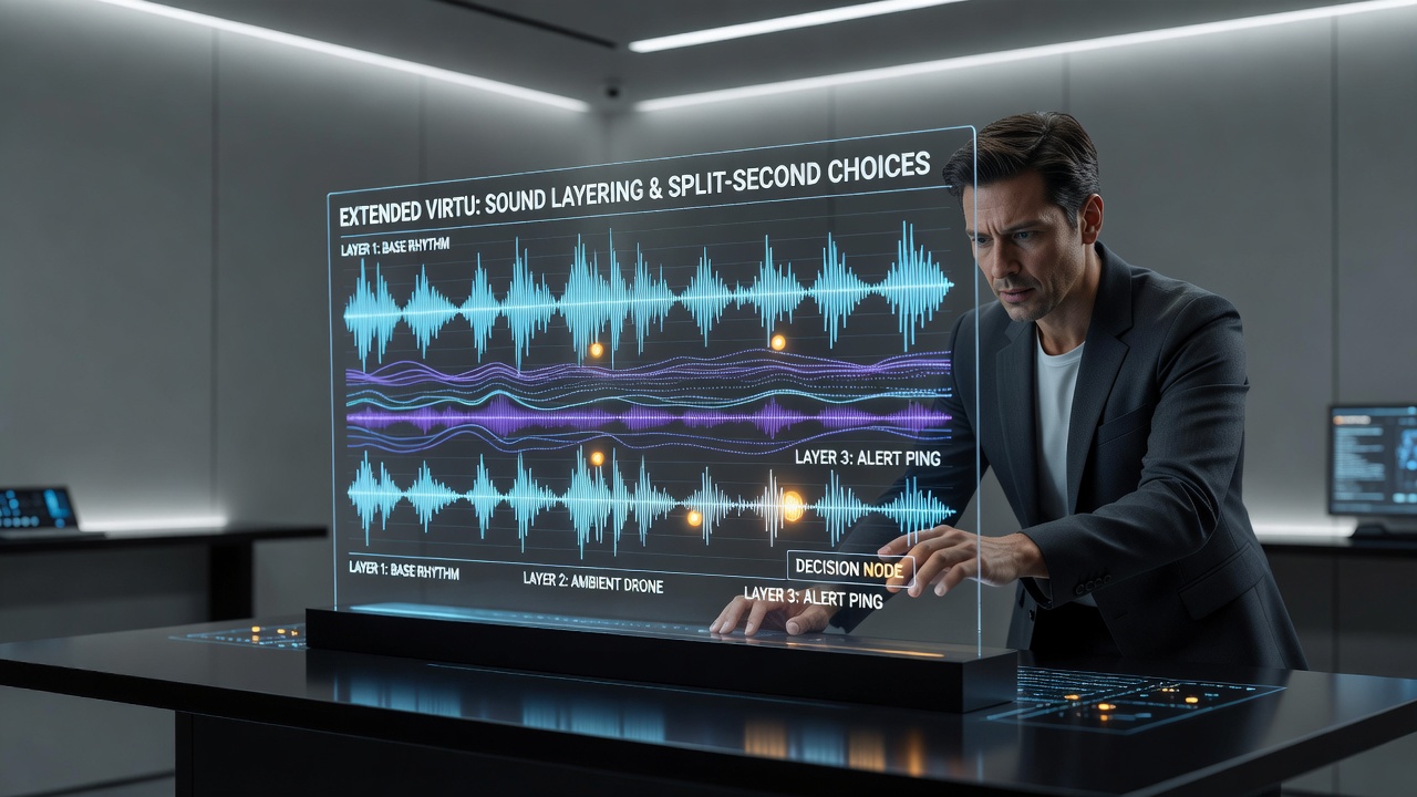 Player engagement metrics displayed alongside virtual table audio waveform analysis
