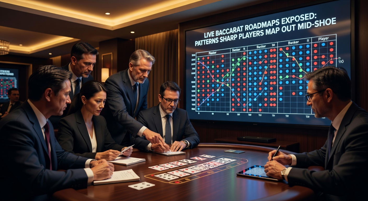 Digital display of a live baccarat shoe roadmap showing emerging patterns mid-hand