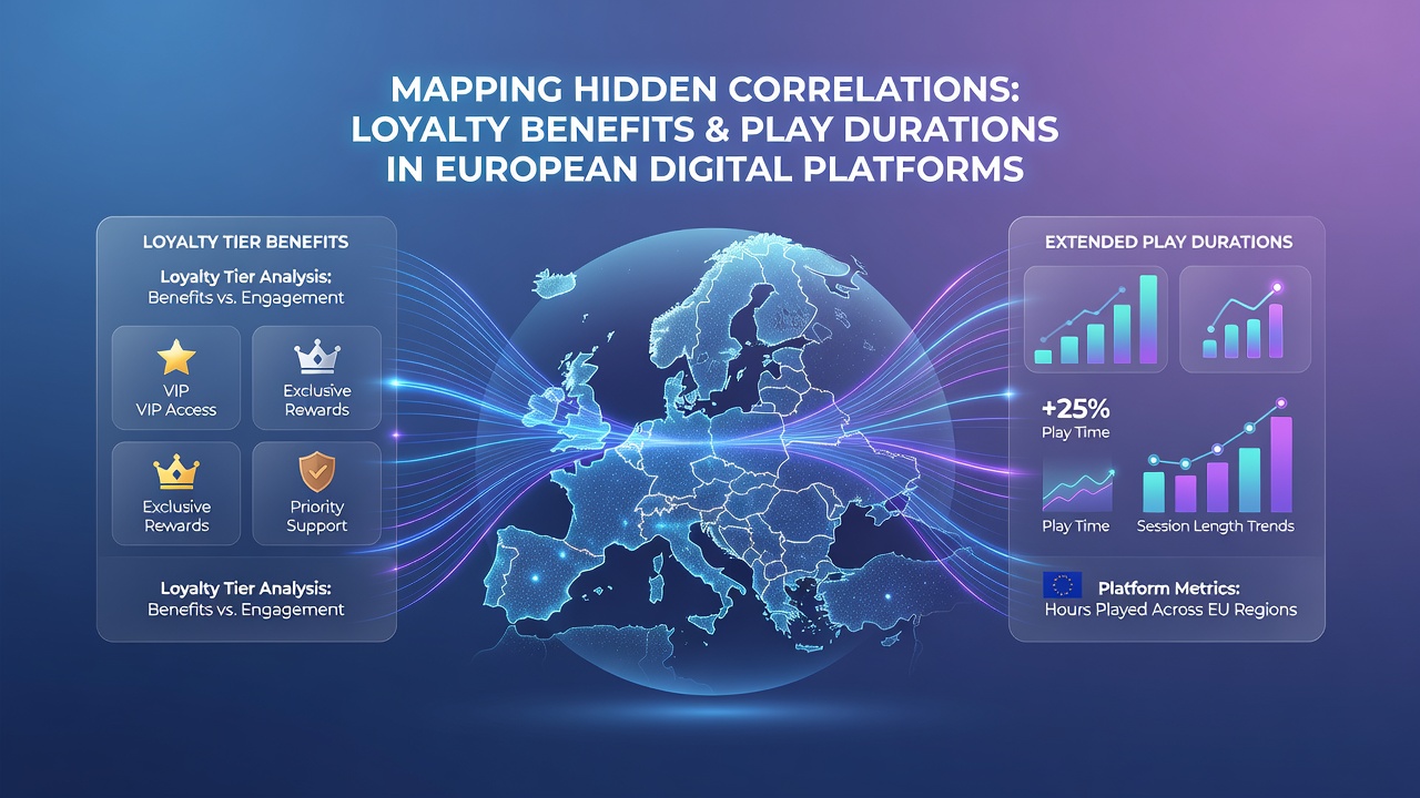 European digital gaming interface displaying loyalty tier progression and session metrics dashboard