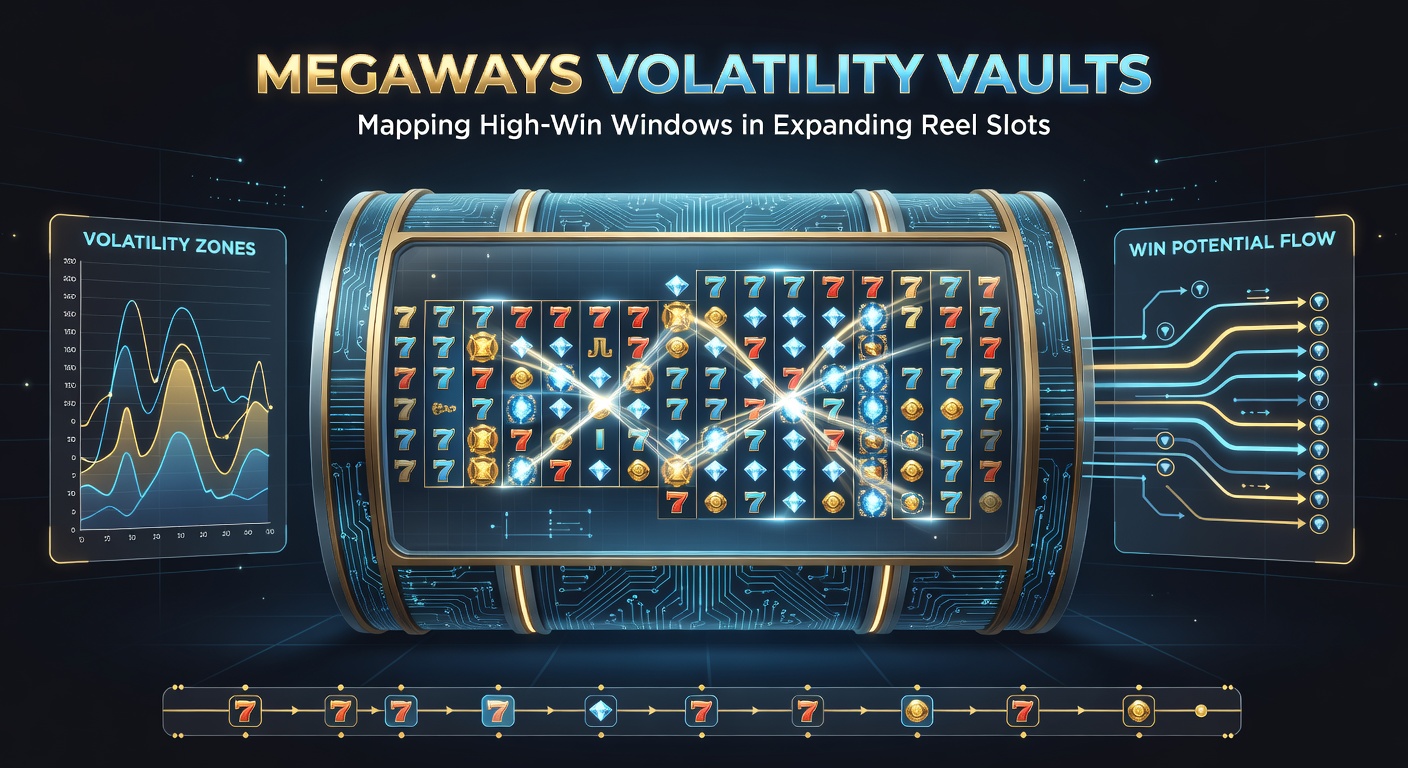 Chart illustrating volatility cycles in a Megaways slot, with peaks in green showing clustered wins amid red drought periods
