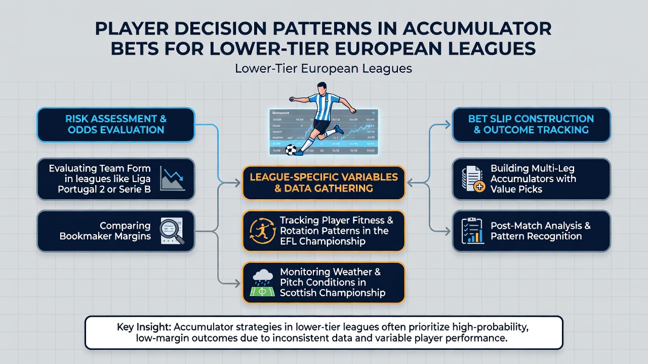 Analysis charts displaying historical accumulator performance trends in secondary European football leagues